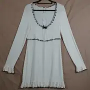 Urban Outfitters Top Women's White Long Sleeve Ruffled Peasant Size XL/TG