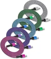 USB C to USB C Cord, 5Pack/3Ft Android Braided iPhone Charger Cable, Fast Charging Power Wire for iPhone 16 Pro Max 15 Pro Plus, Galaxy S25 S24 Ultra A15 A25 A35 Google Pixel 9 Pro XL Fold 8 8a