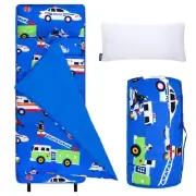 Kids Microfiber Nap Mat – Soft Sleep Mat with Pillow, Ideal for School & Trav...