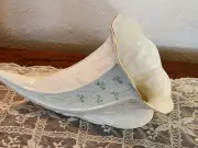 Belleek Shamrock Cornucopia # 2307 Ireland Porcelain 2000 Centerpiece Vase