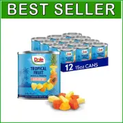 Ready-to-Eat Tropical Fruit in Syrup - Papaya & Pineapple 15.25 oz Can - 12 Pack