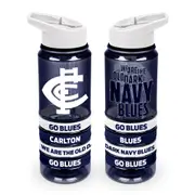 Carlton Blues AFL Tritan Drink Water Bottle with Wrist Bands
