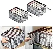 2 Pcs,Clothes Organiser, 44X30X20CM Storage Large 7 Compartment Drawer Organizer, Wardrobe Drawer,Clothes storage with lid,Dustproof and visible. separate clothes storage, for Jeans, T-Shirts, Dress