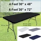 Elastic Rectangle Table Cover Solid Spandex Waterproof Tablecloth Party Decorati