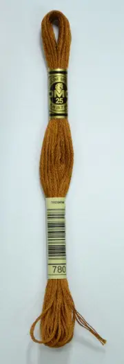 DMC Stranded Cotton #780 Ultra Very Dark Topaz Hand Embroidery Floss 8m Skein