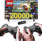 Wireless Retro Game Console 4K - Plug & Play TV Game Stick with 20,000+ Classics, 64GB Storage & Dual 2.4GHz Controllers, Consola de Videojuegos Retro HDMI (BK)