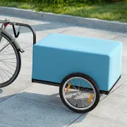 CostwayBike Cargo Trailer Bicycle Trailer with Foldable frame Oxford Cloth Cover-Blue