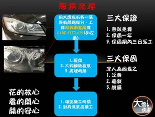 大燈快潔現場施工 BMW 寶馬 520I 520IA 528I 540I 原廠車大燈泛黃霧化拋光修復翻新處理