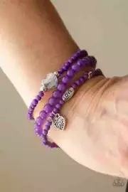 Paparazzi REALLY ROMANTIC purple stretchy bracelet