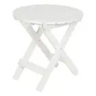Shine Company Adirondack Round Cedar Wood Foldable Side Table in White