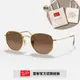 【RayBan 雷朋】六角形金屬太陽眼鏡(RB3548N-912443 54mm)