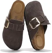 [Project Cloud] Genuine Leather Clogs for Women Shoes - Memory Foam Insole, Non-Slip & Natural Cork Footbed Womens Clogs and Mules 2025 (Manchester)