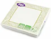 40 PPS 3-Ply Gold Border Design Tissue Paper Napkins Serviettes for Decoupage Lunch 33cm x 33cm - Pack of 20 x2 for Wedding Party Lunch (Gold Border Design)