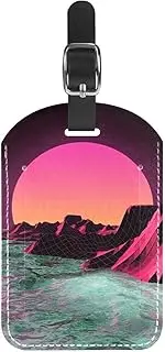 [WOSHJIUK] Luggage Tags,2 Pack Labels Suitcase Tags,Full Moon Sunshine,Luggage Tags Privacy Protection Travel Bag Tag