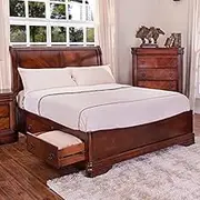 Life Décor Milton Premium American Poplar Timber European Classic 4 pcs Bedroom Set (King + 2 x Bedside Table + Dressing Table)