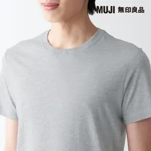 【MUJI 無印良品】男棉質無側縫天竺圓領短袖T恤(共2色)