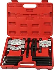12 PCS Bearing Sepa or Puller Kit Heavy Duty Bearing Splitter Remover for Wheel Hub Gear Pinion Au tive Repair Tool Black & Silver 12 PCS
