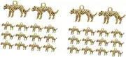 [SAFIGLE] 2sets Handmade Metal Leopard Charms Diy Necklace Bracelet Supplies Zinc Alloy Jewelry Making Stylish Accessories for 20pcs*2