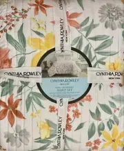 CYNTHIA ROWLEY YELLOW ORANGE FLORAL KING QUILT SET W / SHAMS