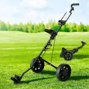 2 Wheels Everfit Golf Buggy Quick Folding Trolley Golf Cart Trolley Cup Holder