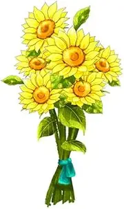 DOTUIARG 20cm(7.87 Inch) Sunflower Bouquet Hand-Painted Flower Sticker for Kid's Bedroom Toilet Frige Decal Removable Decor Decals