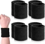 8 Pcs Wrist Sweatbands Breathable Tennis Wrist Bands Elastic Sports Wristbands Absorbent Sweat Band for Men Women Thick Wrist Bands for Working Out Football Basketball Running Athletic Gym
