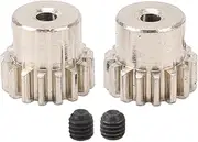 2 Pcs RC Car Motor Pinion Gear, M0.6 16T Hardened Steel Upgrade Pinion Gear Set for 1/12 1/16 Remote Control Car