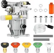 Youxmoto 3/4" Shaft Horizontal Pressure Washer Pump, Max 3000 PSI @ 2.5GPM, Fit for Karcher/for Honda GC190/ for Homelite 309515003 308418007 308653057/ for Powerstroke ps80903a/ for Simpson MSH3125