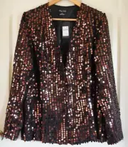 CITY CHIC Jacket Plus Size 12 / XXS Bronze Blazer Scatter Sequin Cocktail Party