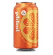 POPPI Sparkling Prebiotic Soda, With Seltzer Water, Orange, 12oz (12 Pack)