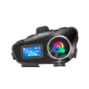 Motorcycle Intercom Helmet Bluetooth Headset LCD Display Waterproof Riders Music