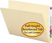 Folders, Straight Cut, Single-Ply Extended End Tab, Letter, Manila, 100/Box, Sold as 1 Box