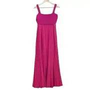 Anthropologie Mare Mare NEW Knit Top Pleated Maxi Dress Size XS Hot Pink Barbie