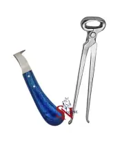 Set of Hoof Nipper 15'' and Large Hoof Loop Knife with Pick Farrier Tools