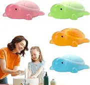 Oil Soap For Children - 4X Bathing Soaps | Turtle-Shaped Natural Soap | Natural Hand | Traveling Face Washing barr | Hand Washing Cleansing Solution For Kindergarten, Traveling