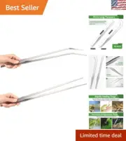 Extra Long 15-Inch Stainless Steel Tweezers - Perfect for Reptiles & Aquariums