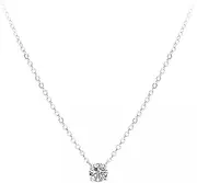 [Generic] 925 Adjustable Chain Necklace for Women Couples Crystal Round Bead Elegant Bride Jewelry