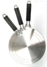 3pcs Induction Cooktop Converter Disc Aluminum Steel Plate Cookware Kit 8,9,11"