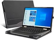 Jarttarn Laptop Cover Compatible with Lenovo ThinkPad X1 Carbon Gen 12 2024 All-Inclusive Drop-Proof Case 14" PU Leather Inner Pocket Cover (Black)