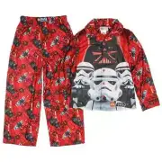 Lego Star Wars Boys Red Flannel Pajamas Darth Vader Sleepwear Set 4-5