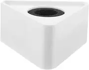 HONITANO Triangular Microphone Flag Portable Abs Logo Station for Interviews Easy to Carry White with Stickers Logo