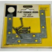 Stanley Hardware CD999 Flat Corner Irons 3in Galvanized, 2 pack