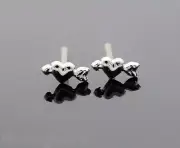 Heart Arrow Hypo-allergenic Silicone Silver Enamel Earrings Ladies Girls Studs