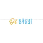 Oh Baby Blue Letter Banner