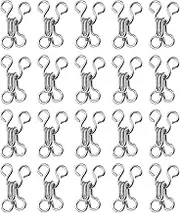 uxcell 100set Sewing Hooks and Eyes Closure 11.5mm Hook and Eye Clasps Fastener for Clothing Bra Trousers Skirt DIY Craft, Silver Tone