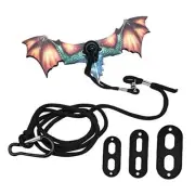 Bearded Dragon Leash Harness,Leather Removable Lizard Leash with Lizard orange