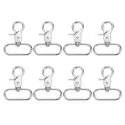 8Pcs Swivel Snap Hook, 38mm(1 1/2") Trigger Snap Claw Lanyard Clip, Silver White