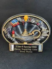 5 1/2” X 7 1/4” Lamp Of Knowledge Oval Resin Trophy