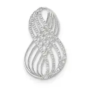 14K White Gold Real Diamond Open Infinity Symbol Slide Pendant
