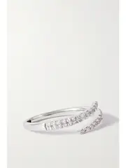 [STONE AND STRAND] STONE AND STRAND - Twirl 14-karat White Gold Diamond Ring - Silver - 8 8 Silver